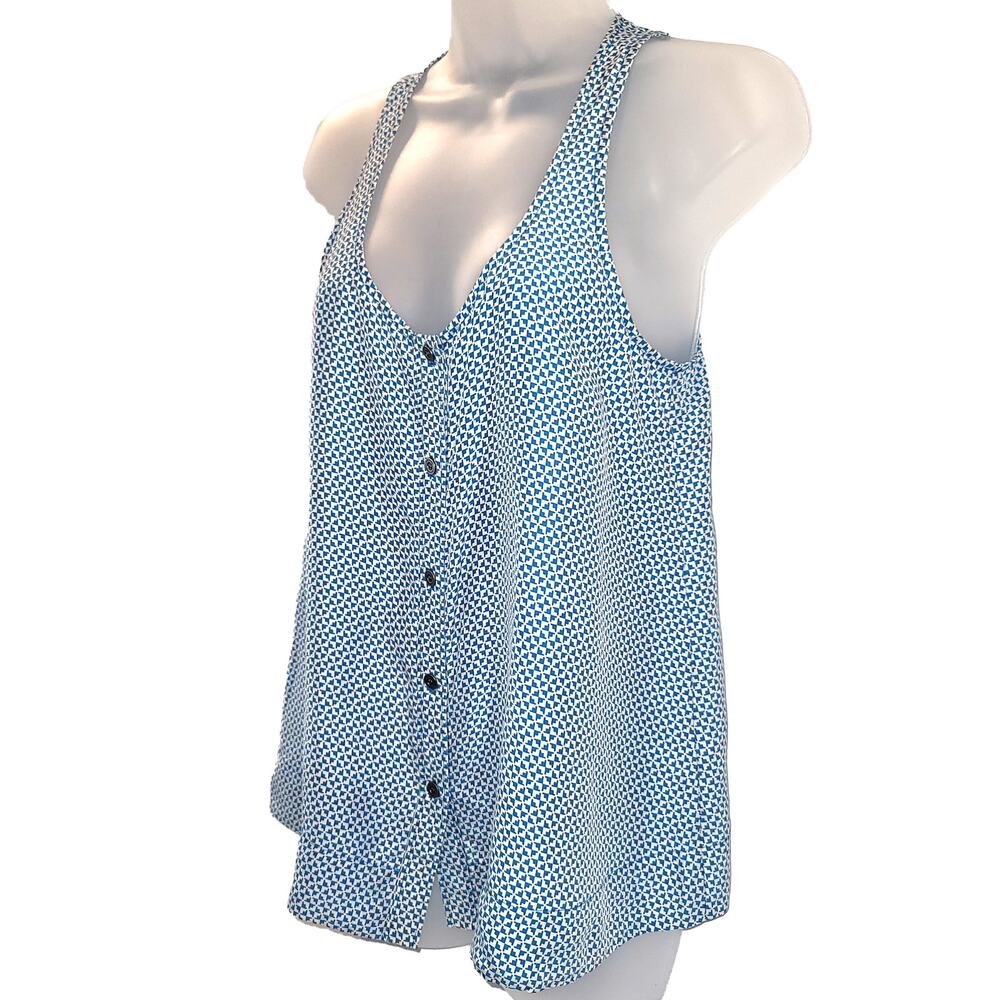 MARTIN & OSA Size XS Silk Graphic Print Racer Back Trapeze A Line Tank Top